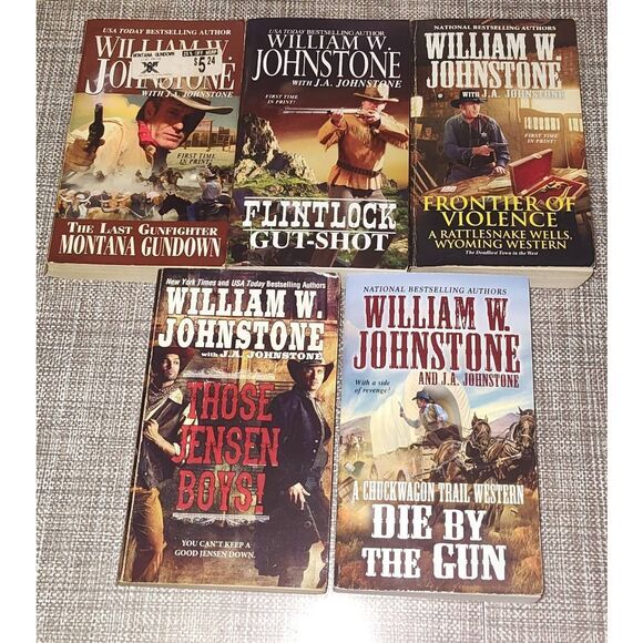 William W. Johnstone lot of 5 Western Cowboy paperbacks - Picture 1 of 6